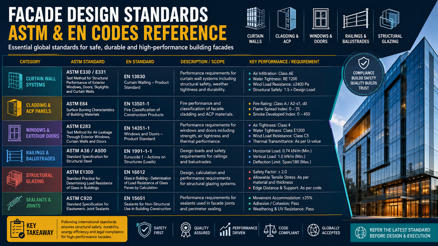 Facade Design Standards: ASTM & EN Codes for Modern Building Systems