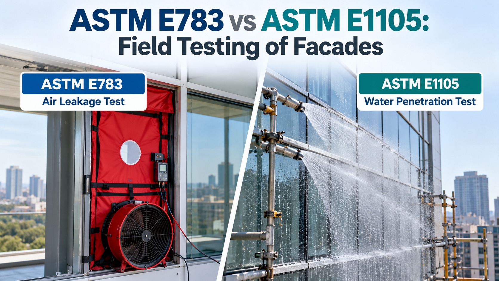 ASTM E783 vs ASTM E1105: Field Testing of Facades