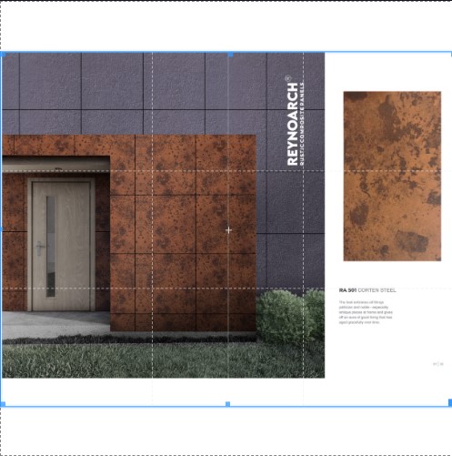 Reynobond india Reynoarch Ra-504 BETON SMOKE RUSTIC ACP Thickness 30mm , Size 2.5 x 8