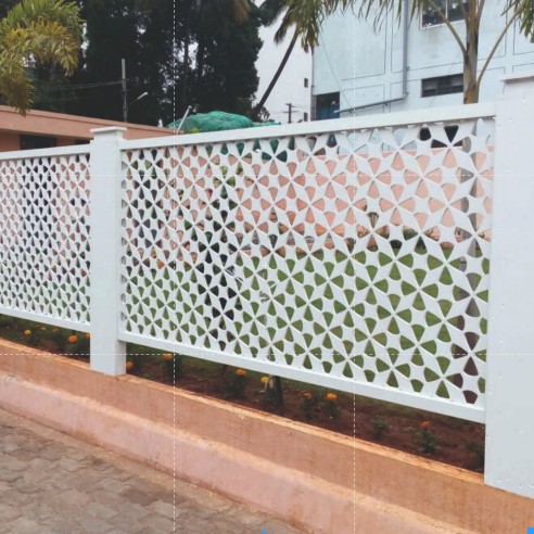 Reynobond india Alstone Wpc Art Jaali 8x4 HYBRID 25mm Frosty white